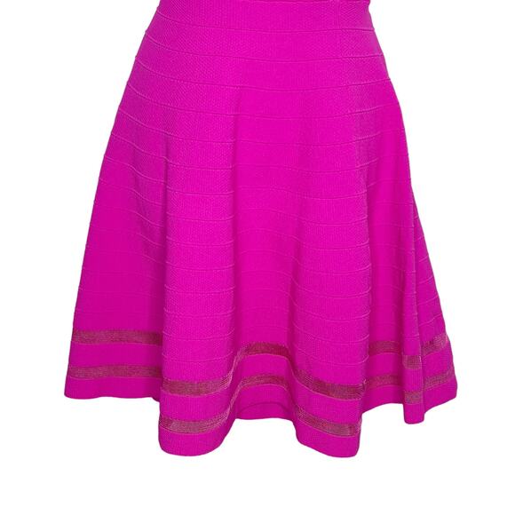 Ted Baker 8 NEW Streena Knit Skater Dress One Shoulder Hot Pink Barbie - Picture 6 of 12